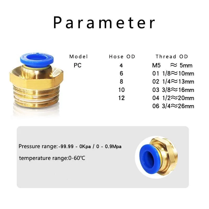 10/50PCS Raccordo Pneumatico C - Compression Fitting Brass recensione e prezzo