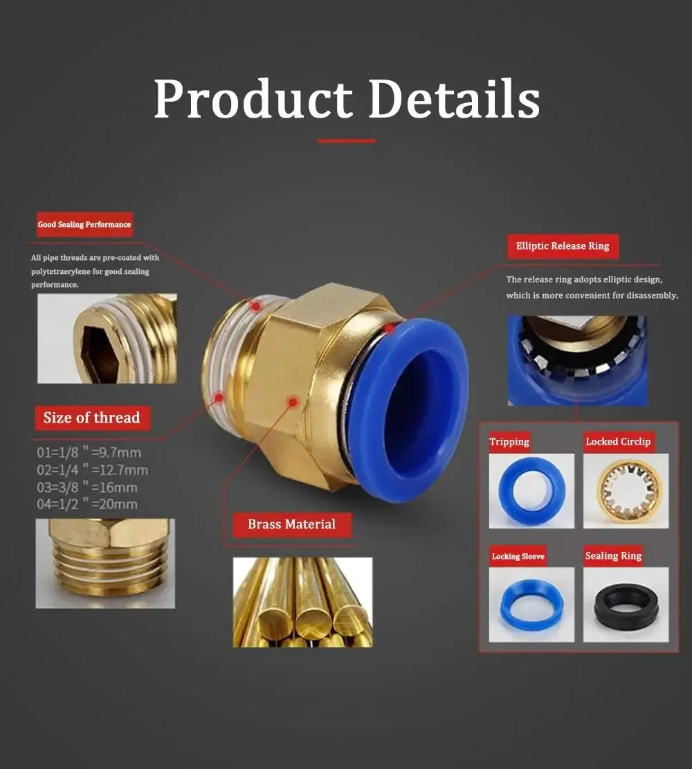 10/50PCS Raccordo Pneumatico C - Compression Fitting Brass recensione e prezzo